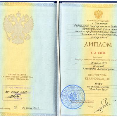 Документы Волова А. А.